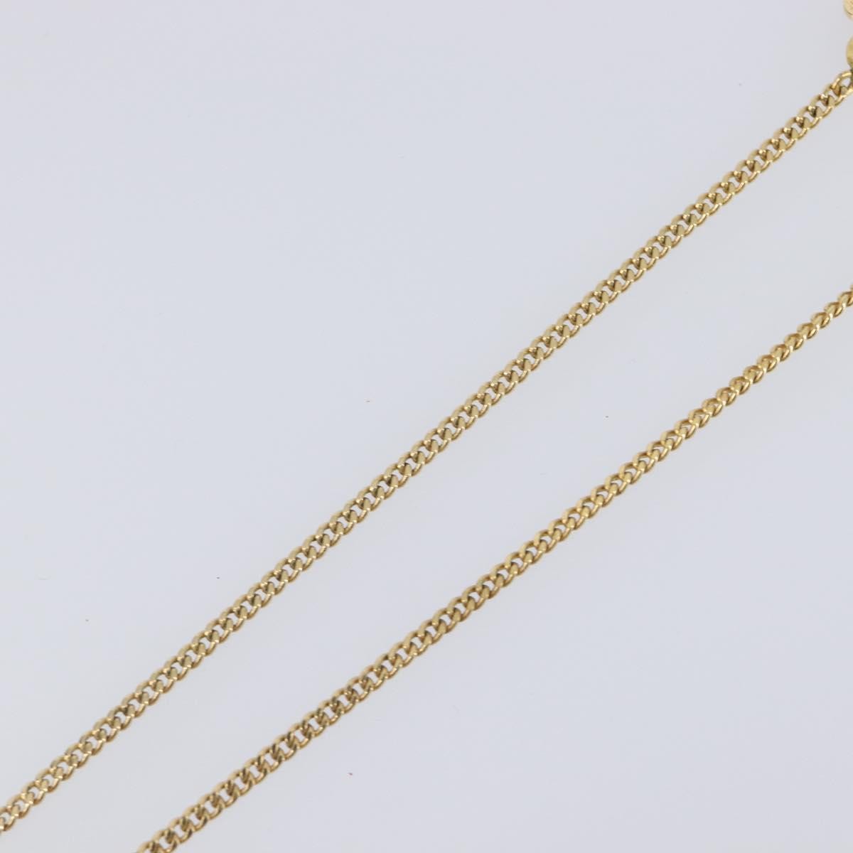 Christian Dior Cd Cube Charms Pendant Metal With Crystals Gold Metal Necklace Jewelry (Pre-Owned)