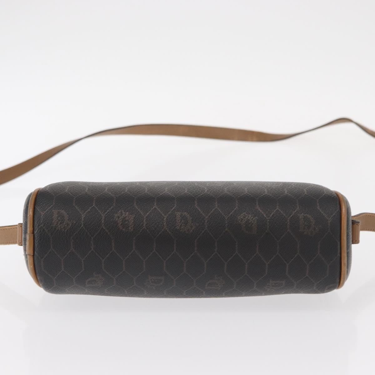 Christian Dior Vintage Honeycomb Canvas And Leather Black Canvas Shoulder Bag Bag (Pre-Owned)