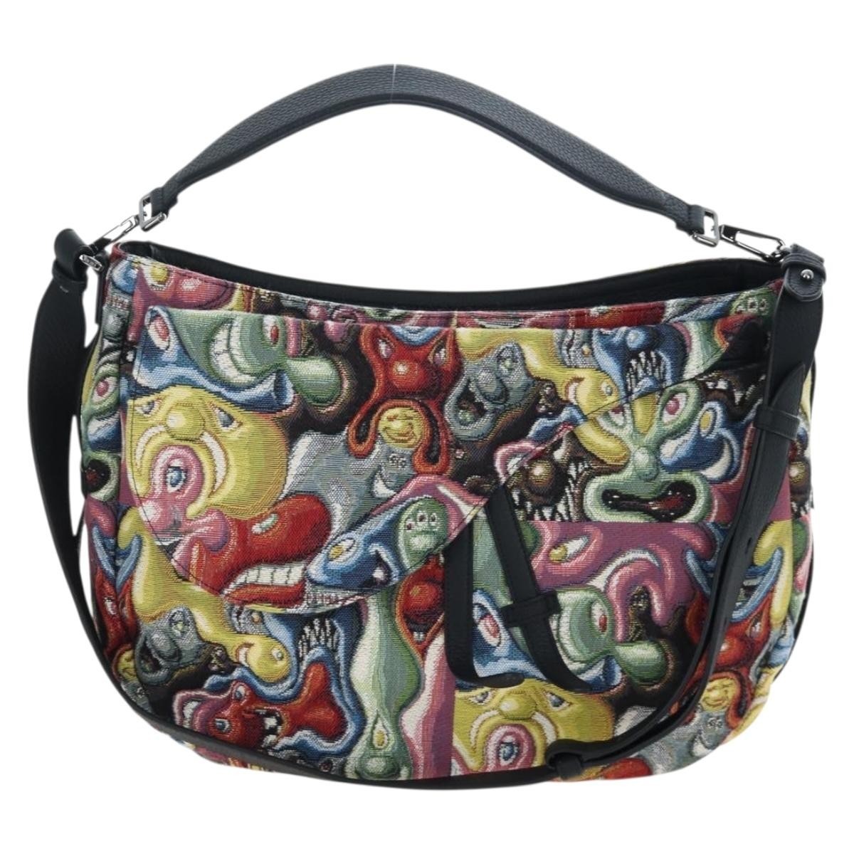 Christian Dior Kenny Scharf Saddle Soft Jacquard Printed Canvas Multicolour Canvas Handbag (Pre-Owned)