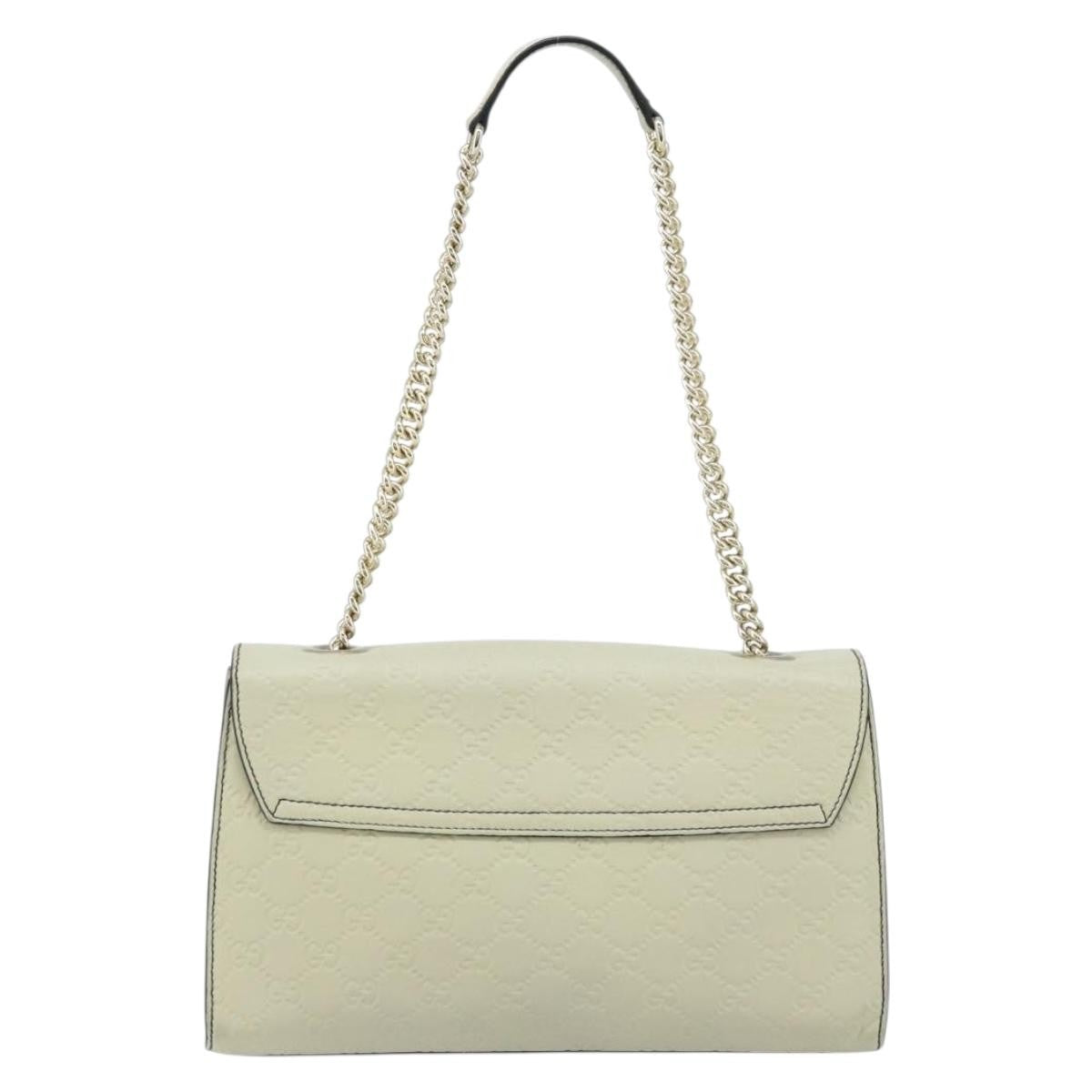 Gucci Emily Chain Flap Guccissima Leather Beige Leather Shoulder Bag Bag (Pre-Owned)