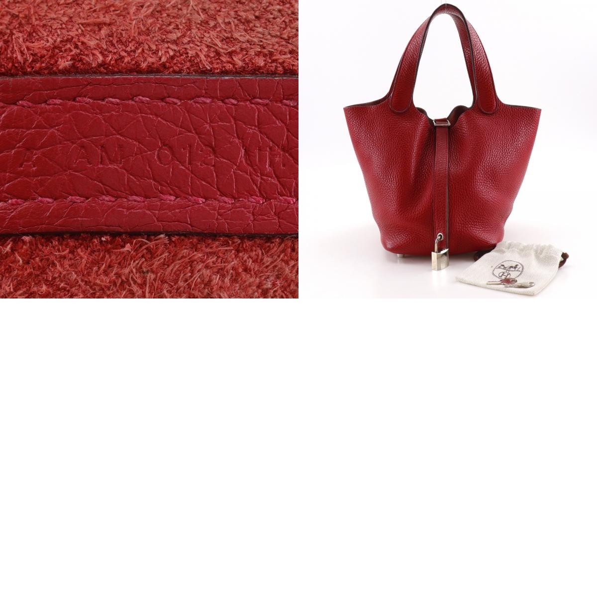 Hermes Picotin Clémence Red Leather Handbag (Pre-Owned)