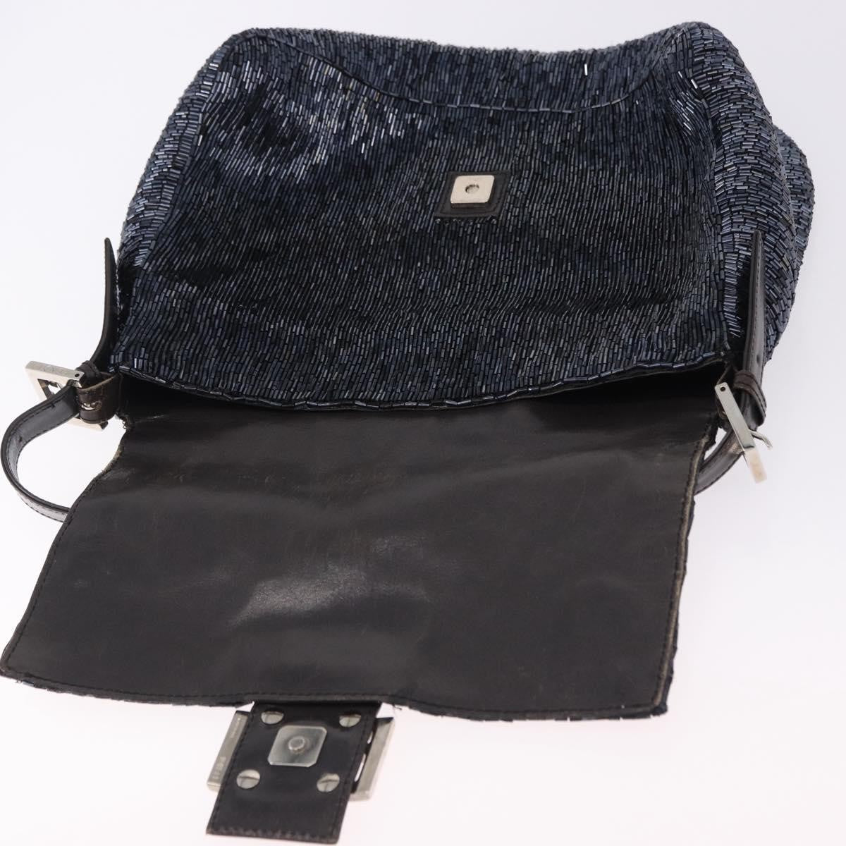 Fendi Baguette Sequins Navy Beads Handbag (Pre-Owned)