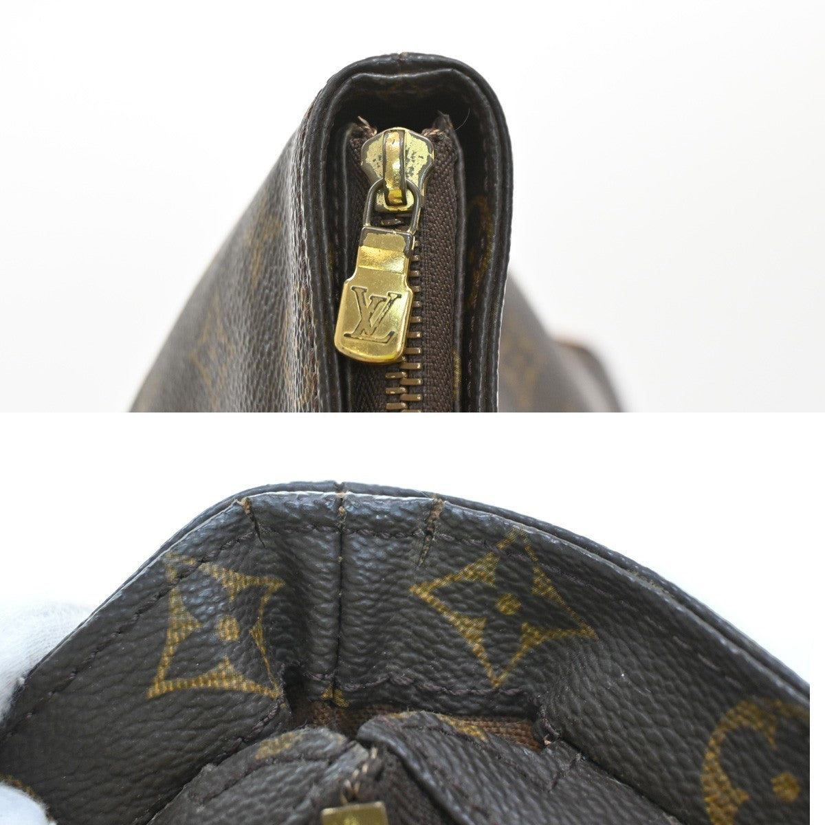 Louis Vuitton Cabas Mezzo Monogram Canvas Brown Canvas Tote Bag Bag (Pre-Owned)