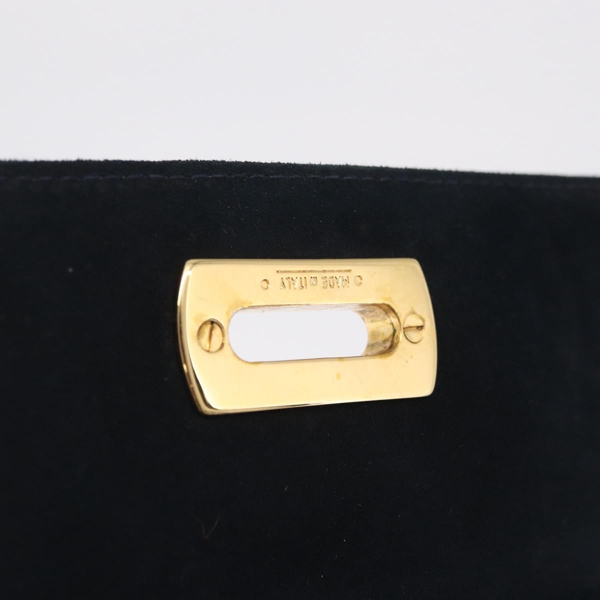 Salvatore Ferragamo Gancini Suede Navy Suede Crossbody Bag Bag (Pre-Owned)