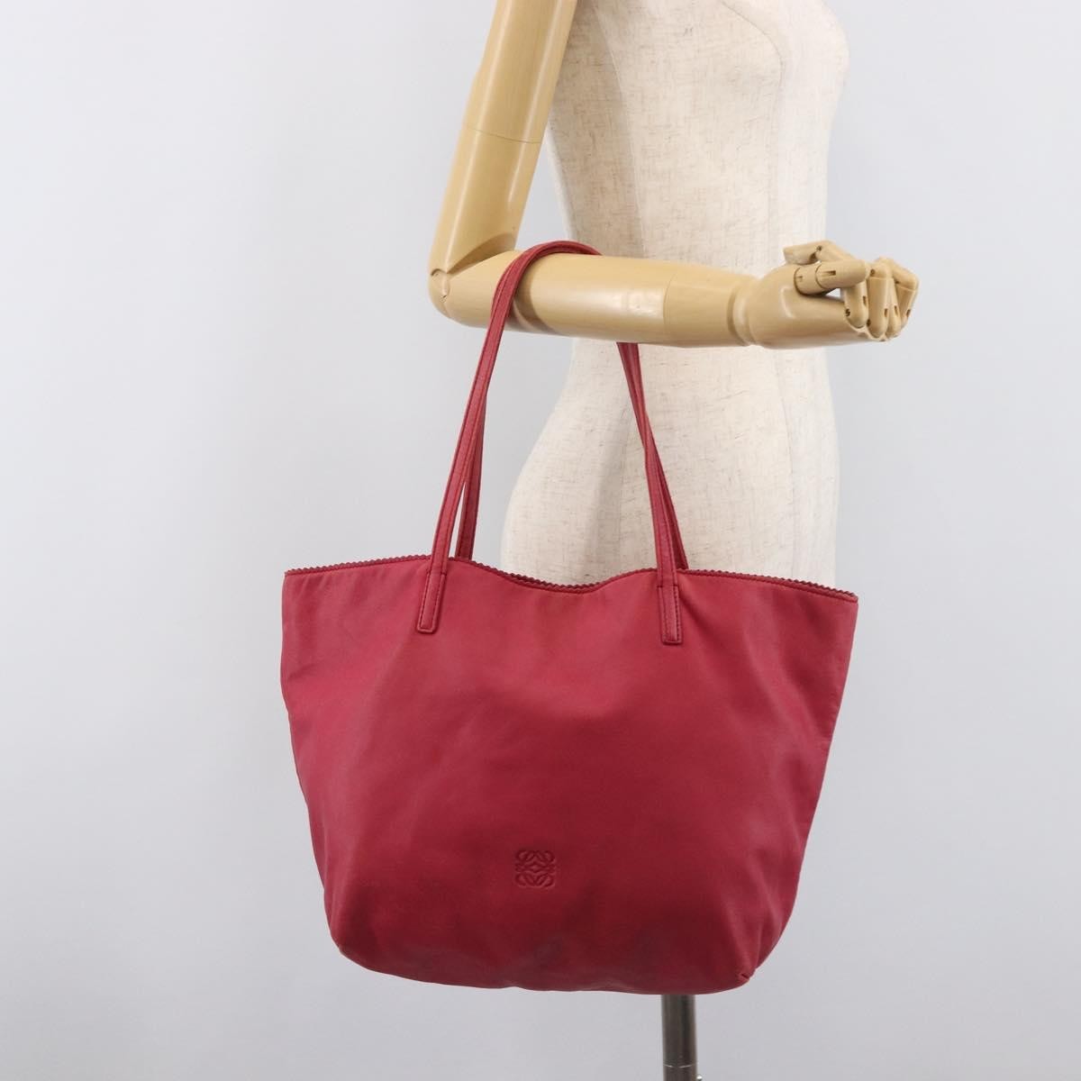 Loewe Tote Leather Pink Leather Tote Bag Bag (Pre-Owned)