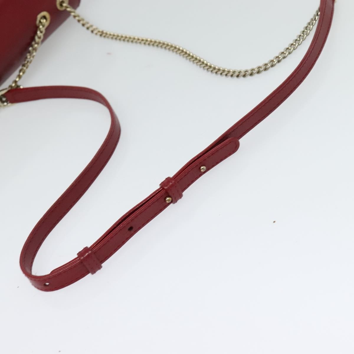 Bvlgari Signature Leather Red Leather Shoulder Bag Bag (Pre-Owned)