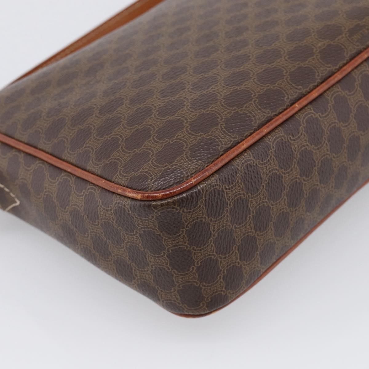 Celine Macadam Shoulder Leather Brown Canvas Crossbody Bag Bag (Pre-Owned)