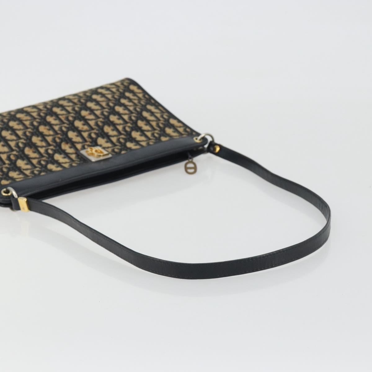 Christian Dior Vintage Trotter Canvas Navy Canvas Shoulder Bag Bag (Pre-Owned)