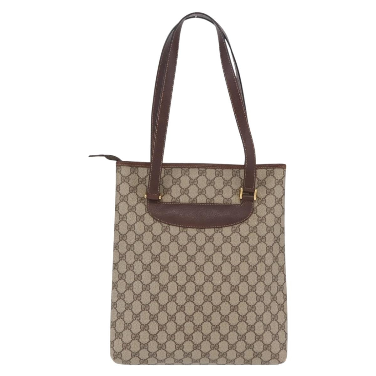 Gucci Vertical Tote Gg Canvas Beige Canvas Tote Bag Bag (Pre-Owned)