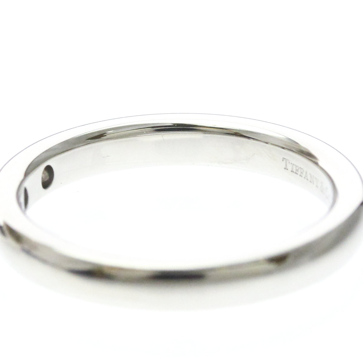 Tiffany & Co. Elsa Peretti 3 Diamond Stacking Band Platinum Silver Platinum Ring Jewelry (Pre-Owned)