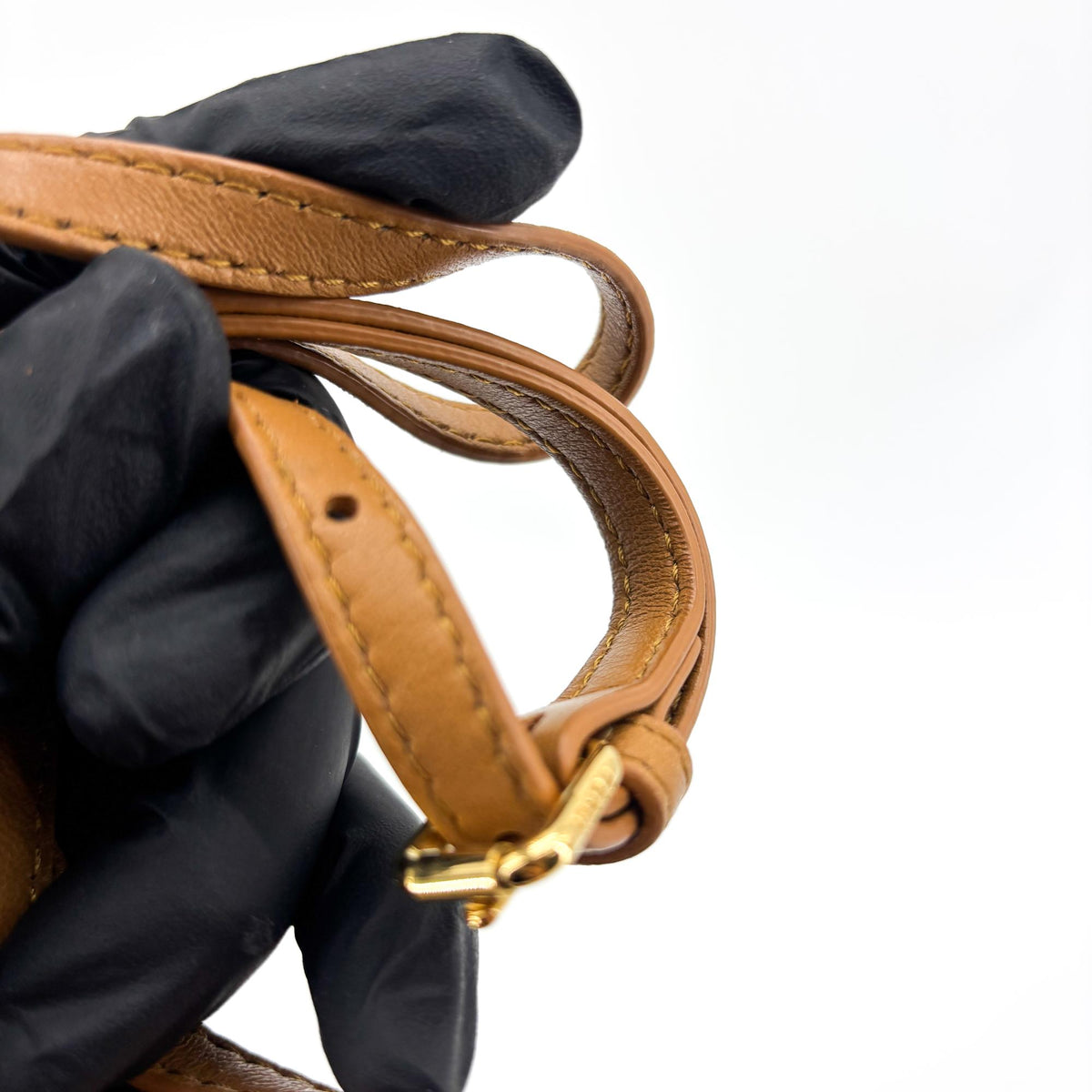 Fendi Peekaboo Whipstitch Leather Brown Leather Handbag (Pre-Owned)