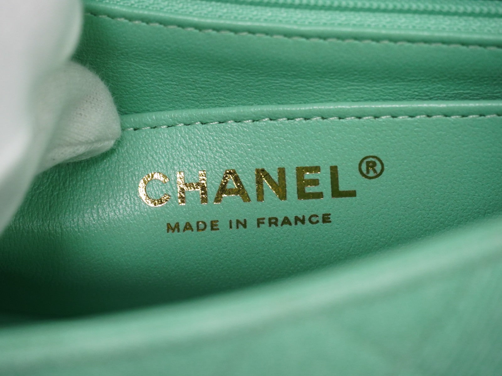 Chanel Classic Single Flap Top Handle Quilted Tweed Green Denim_Jeans Shoulder Bag Bag (Pre-Owned)