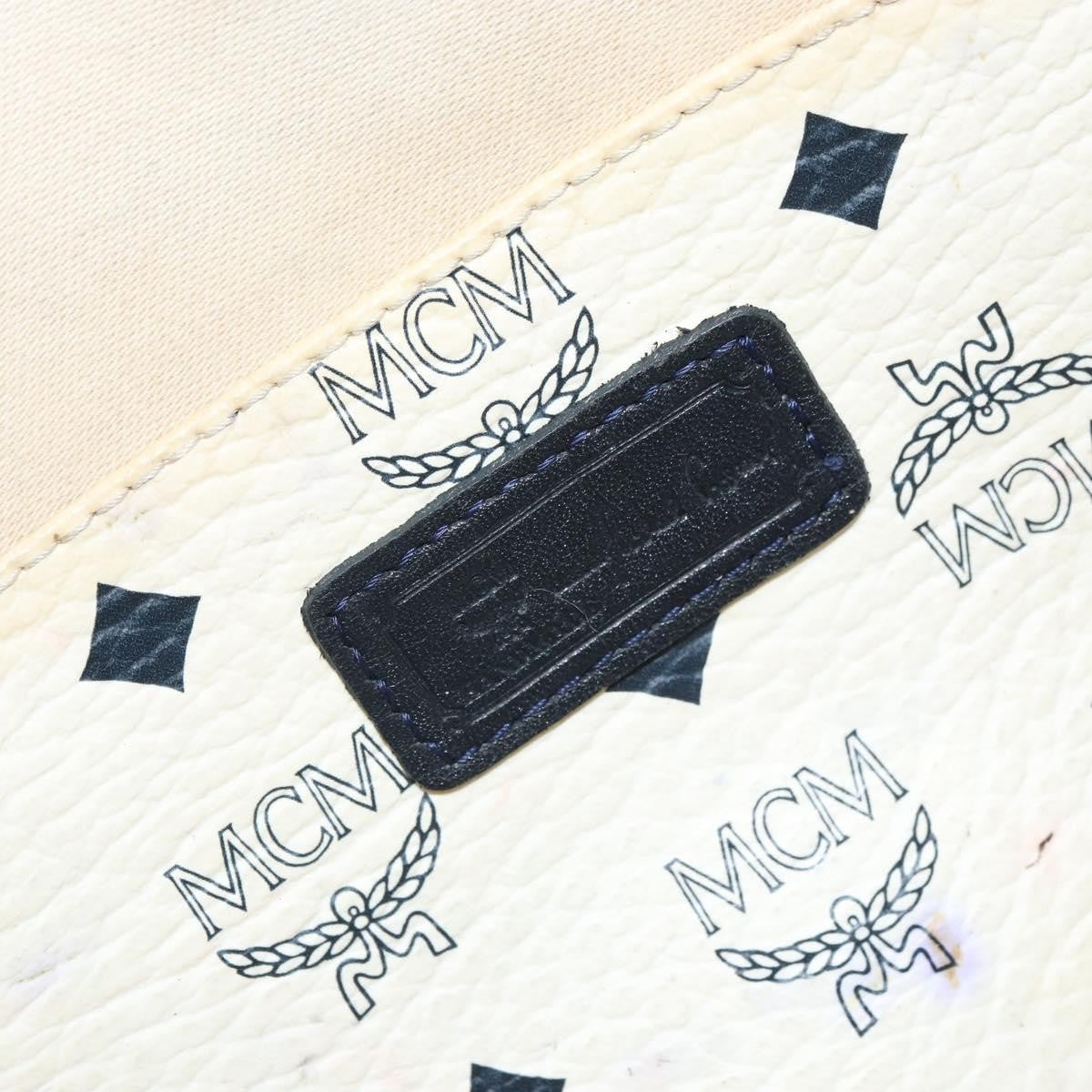 MCM Vintage Visetos Leather White Leather Tote Bag Bag (Pre-Owned)