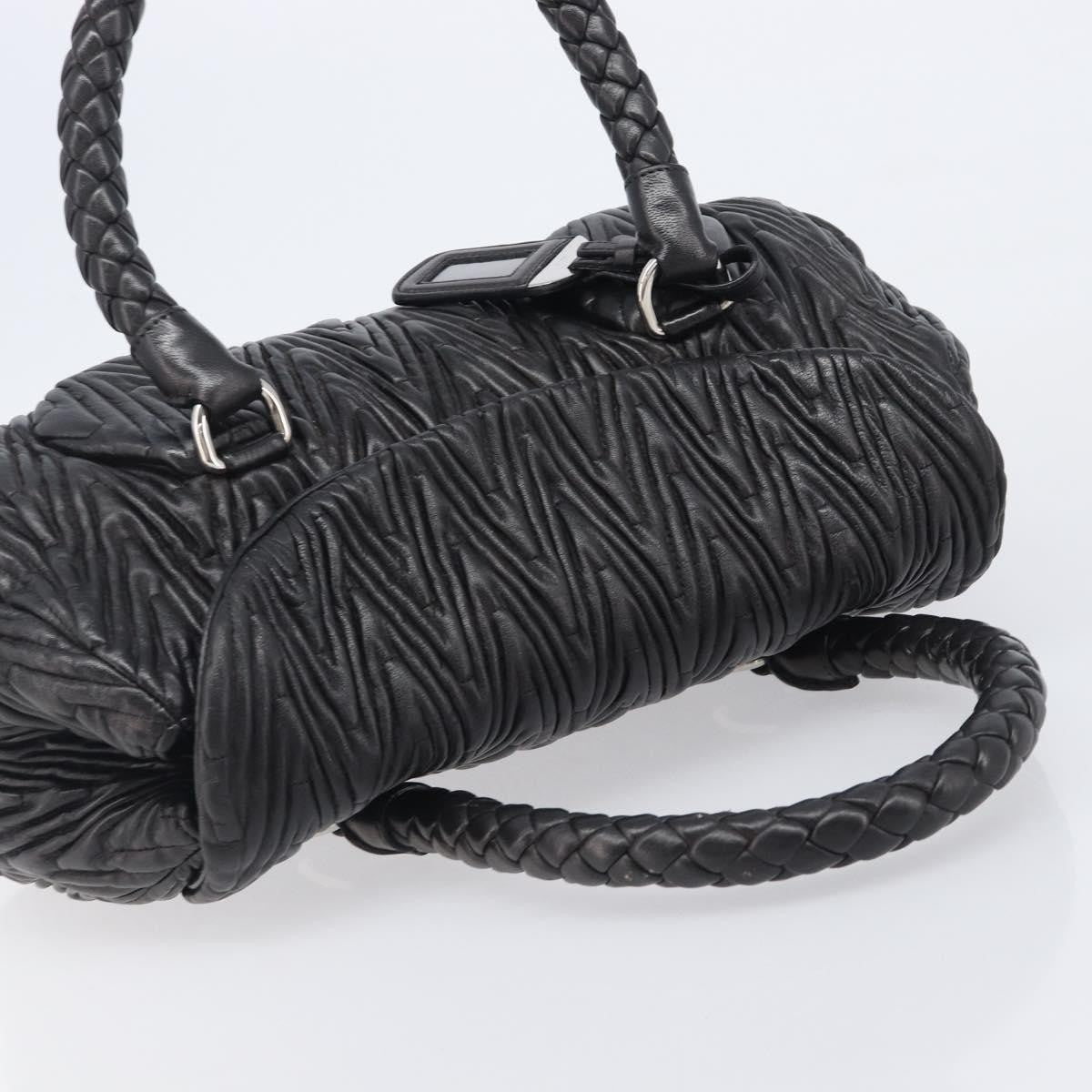 Prada Flap Chevron Nappa Black Leather Shoulder Bag Bag (Pre-Owned)