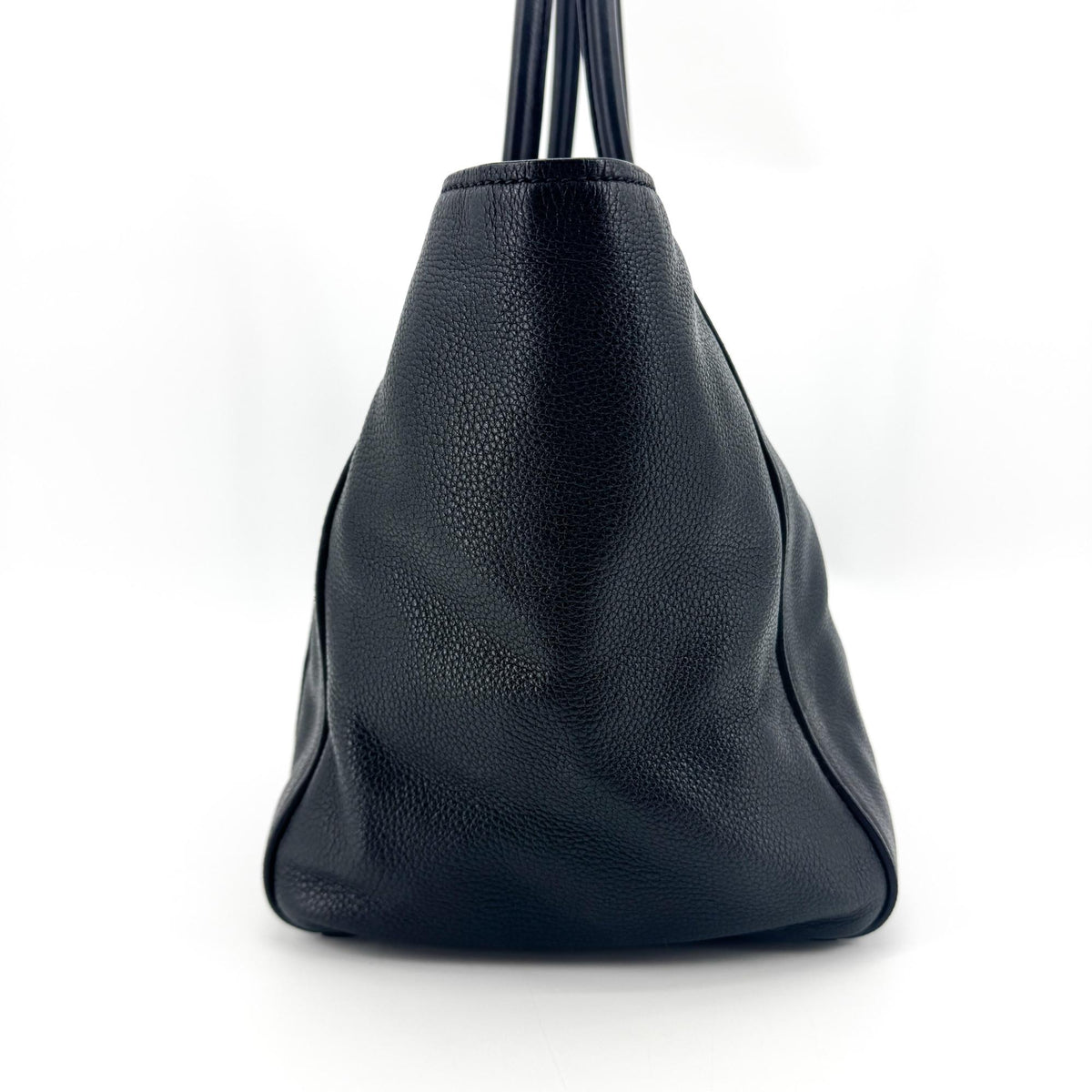 Prada Front Pocket Wing Convertible Vitello Phenix Black Leather Tote Bag Bag (Pre-Owned)