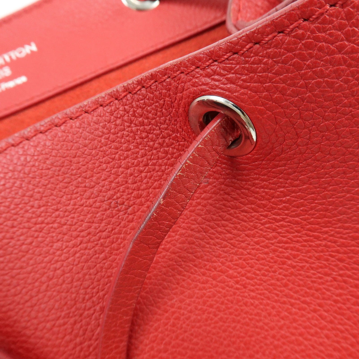 Louis Vuitton Lockme Leather Red Leather Backpack Bag (Pre-Owned)