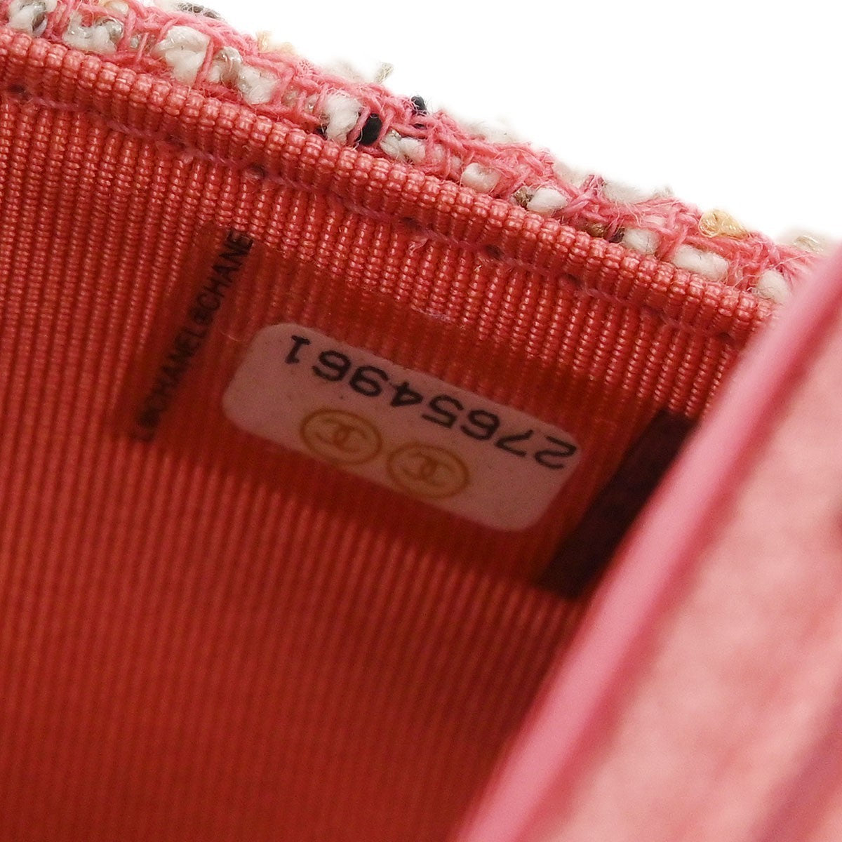 Chanel Reissue 2.55 Flap Quilted Tweed With Resin Detail Pink Tweed Clutche & Pouche Bag (Pre-Owned)