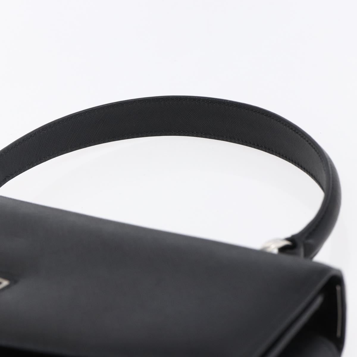 Salvatore Ferragamo Gancini Leather Black Leather Shoulder Bag Bag (Pre-Owned)