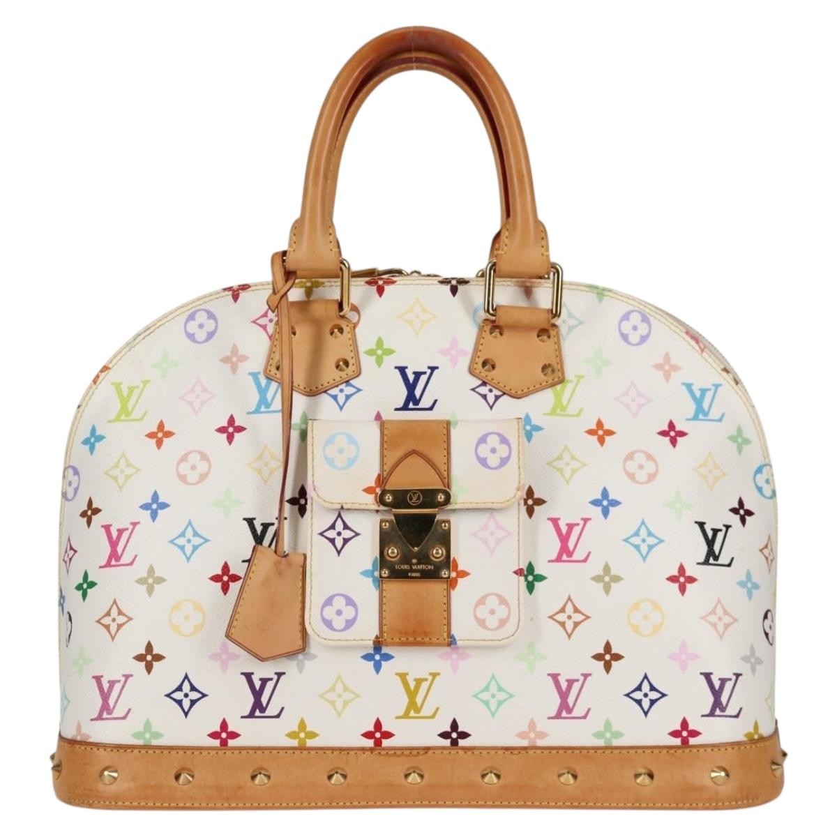 Louis Vuitton Alma Monogram Multicolor White Canvas Bag (Pre-Owned)