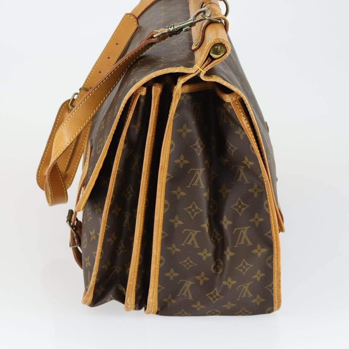 Louis Vuitton Sac Chasse Hunting Monogram Canvas Brown Canvas Travel Bag Bag (Pre-Owned)