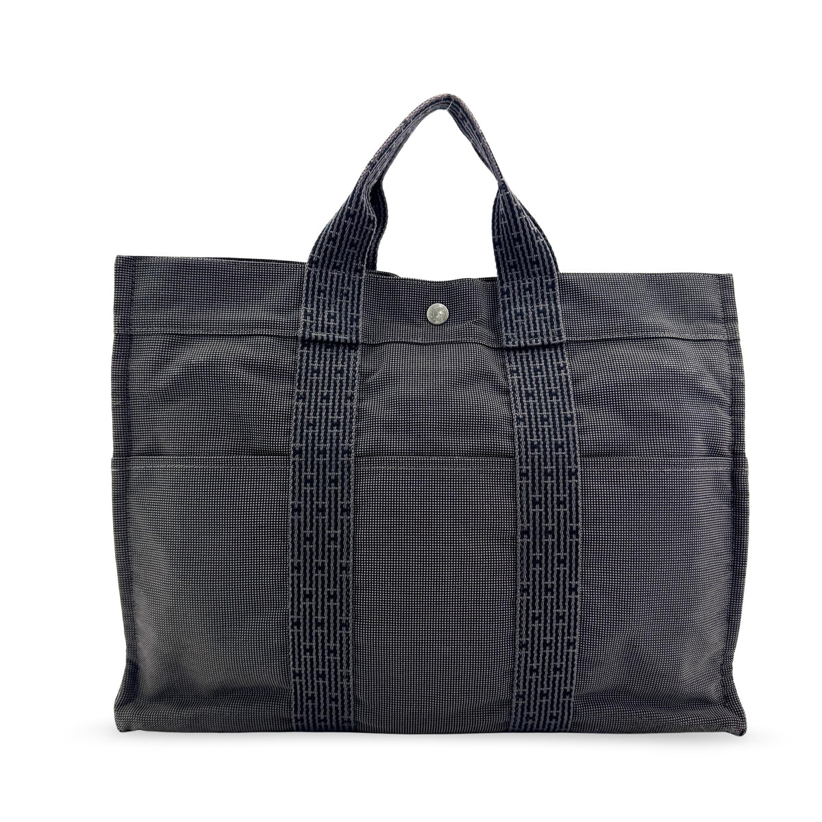 Hermes Fourre-Tout Herline Canvas Black Polyamide Tote Bag Bag (Pre-Owned)