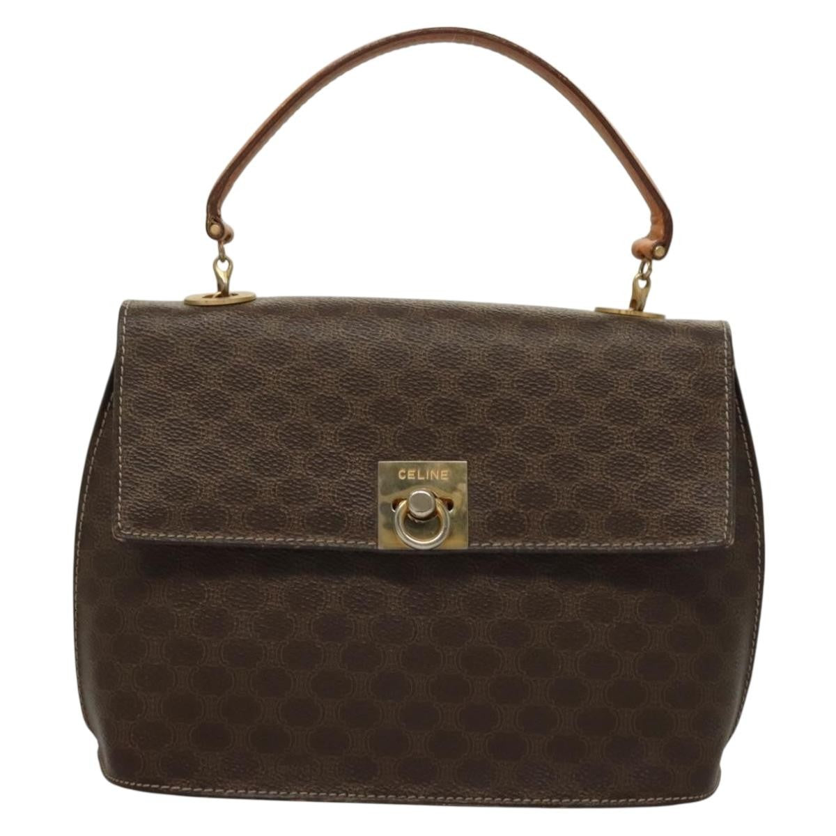 Celine Macadam Macadam With Leather Brown Canvas Handbag (Pre-Owned)