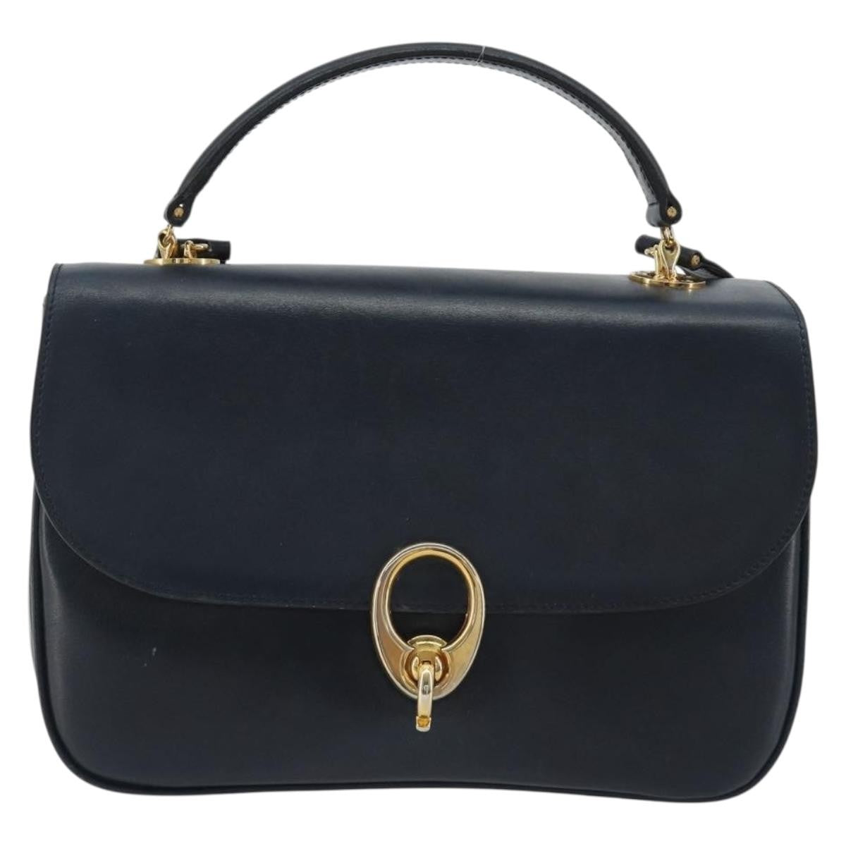 Celine Flap Shoulder Leather Navy Leather Shoulder Bag Bag (Pre-Owned)