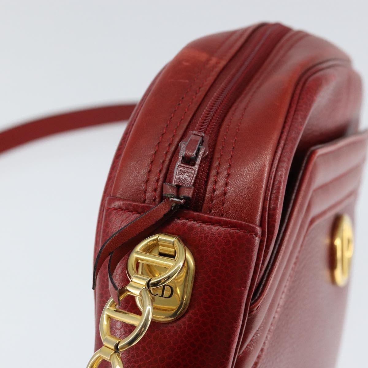 Christian Dior Vintage Leather Red Leather Shoulder Bag Bag (Pre-Owned)