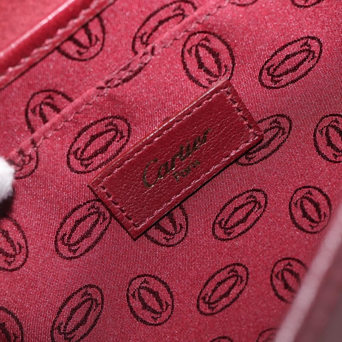 Cartier Must De Cartier Leather Burgundy Leather Shoulder Bag Bag (Pre-Owned)