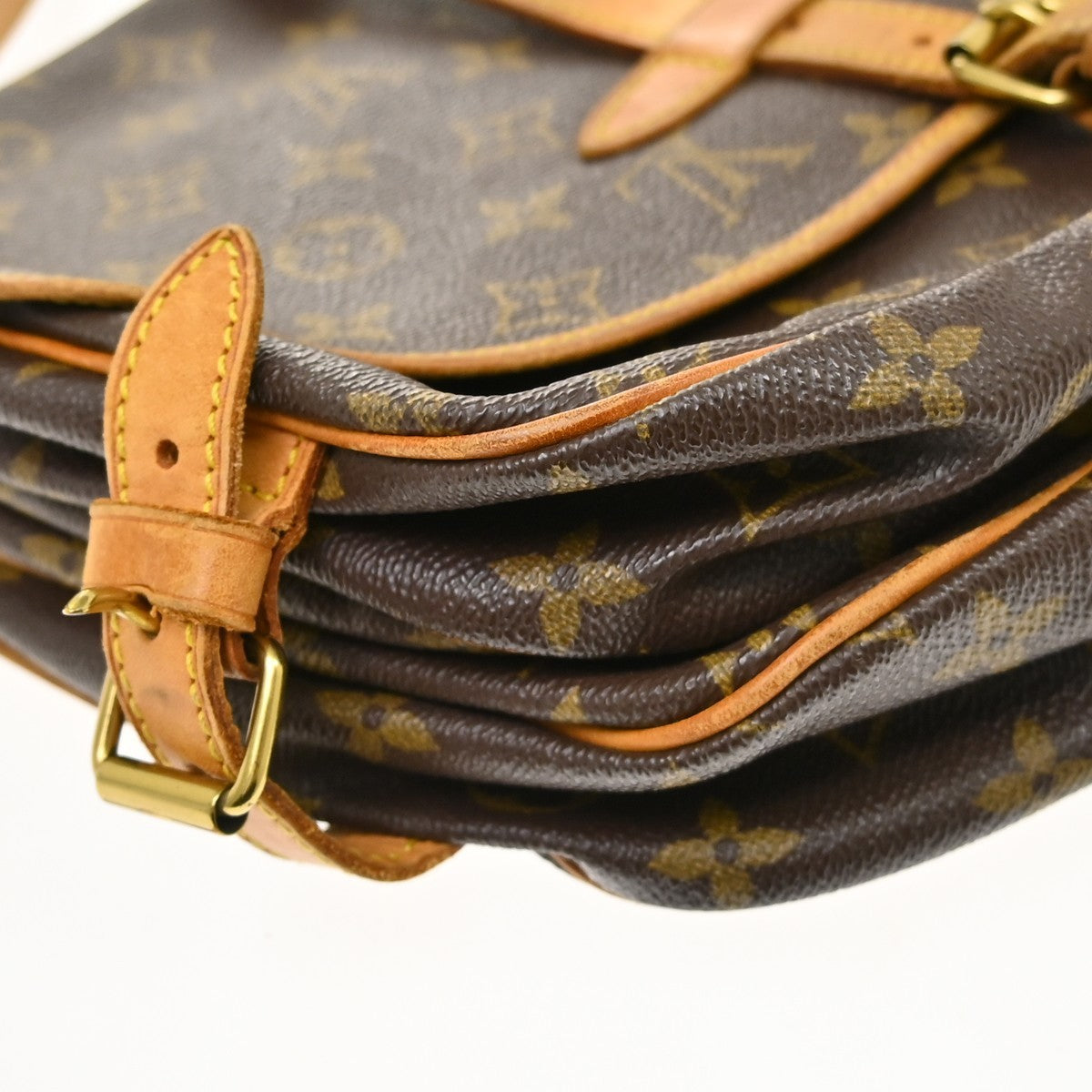 Louis Vuitton Saumur Monogram Brown Canvas Shoulder Bag Bag (Pre-Owned)