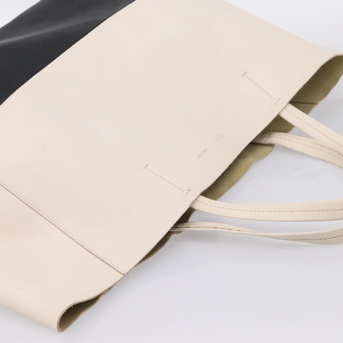 Celine Cabas Leather White Leather Tote Bag Bag (Pre-Owned)