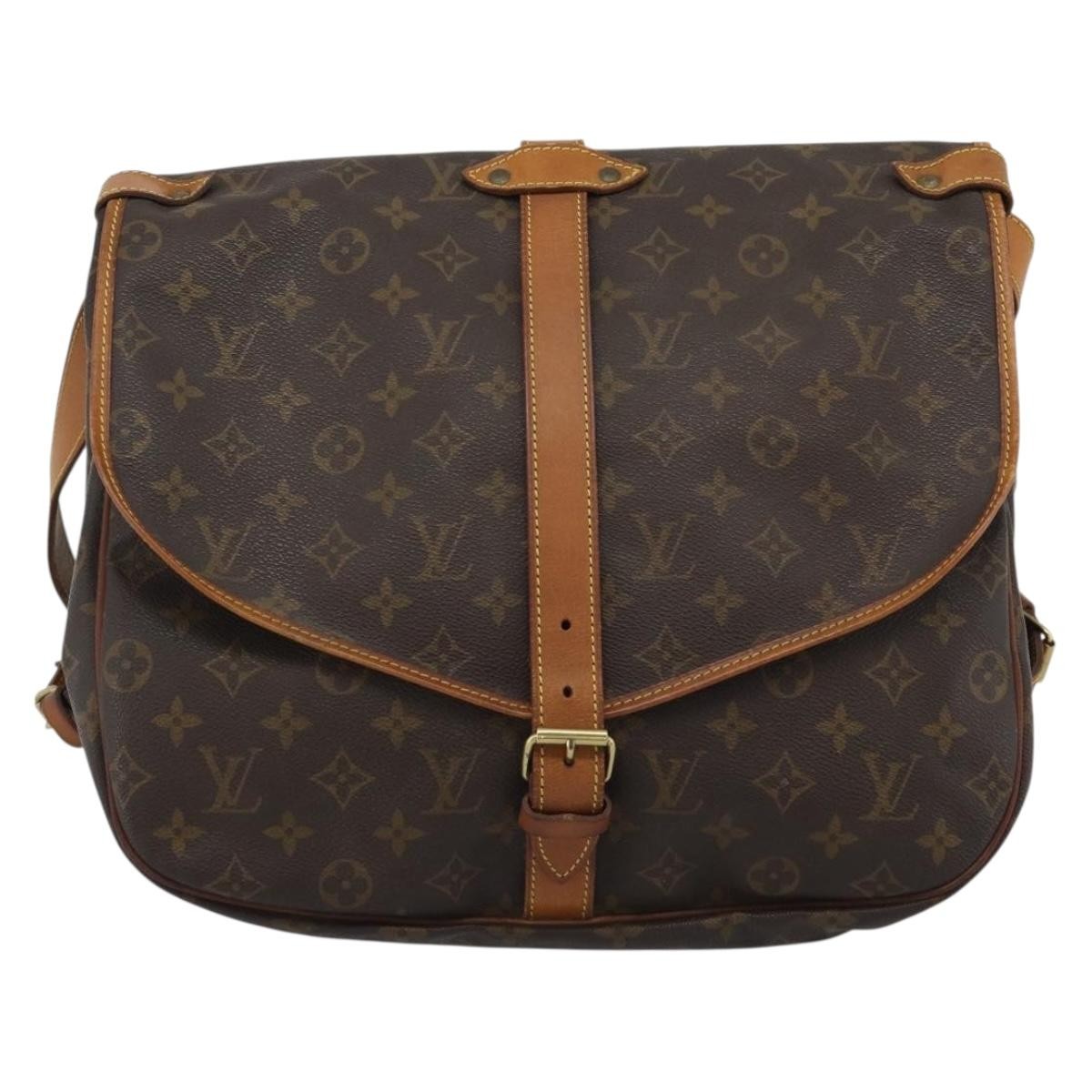 Louis Vuitton Saumur Canvas Brown Canvas Shoulder Bag Bag (Pre-Owned)