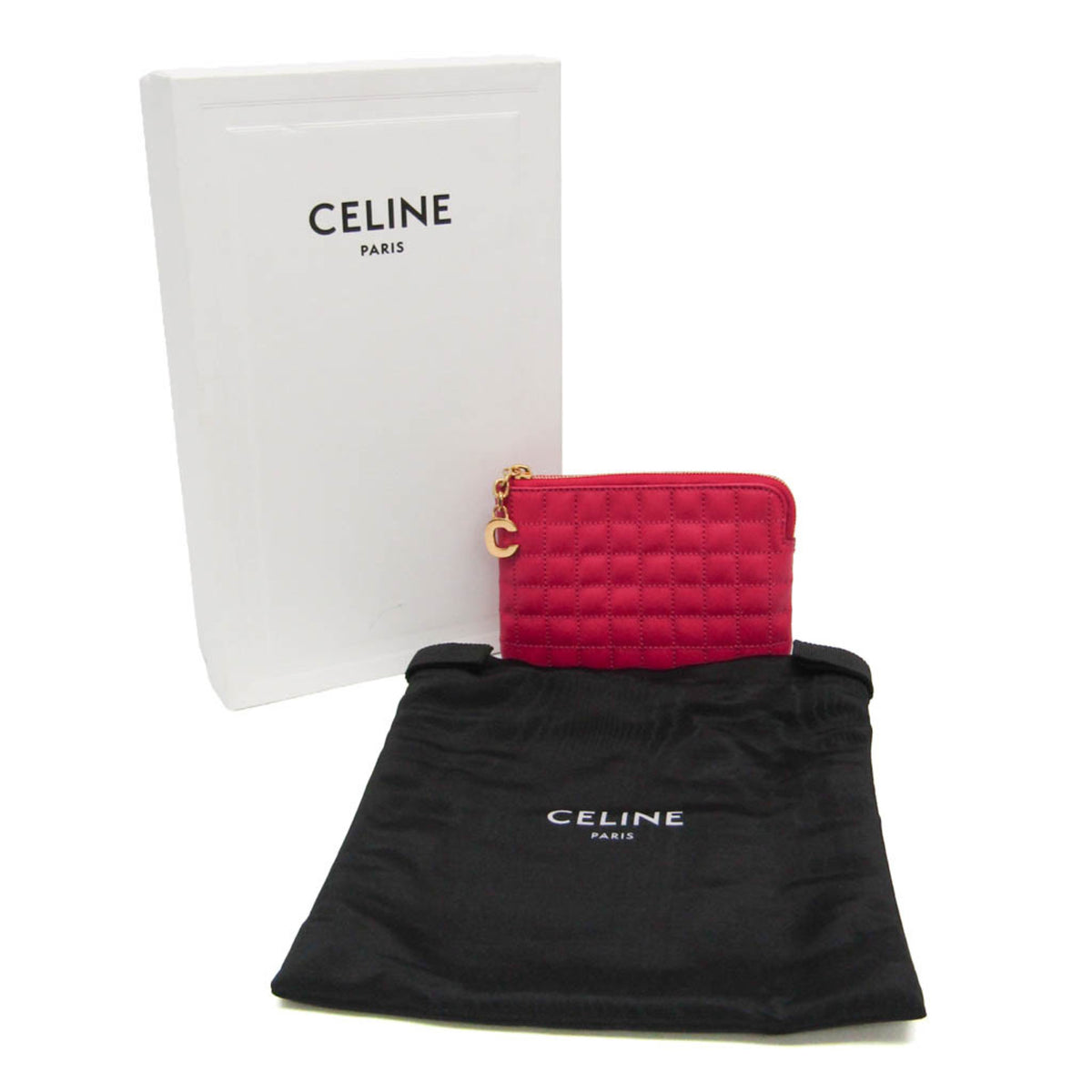 Celine C Charm Quilted Leather Pink Leather Clutche & Pouche Bag (Pre-Owned)