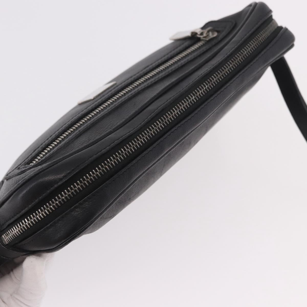 Celine Vintage Zip Wristlet Clutch Leather Black Leather Clutche & Pouche Bag (Pre-Owned)