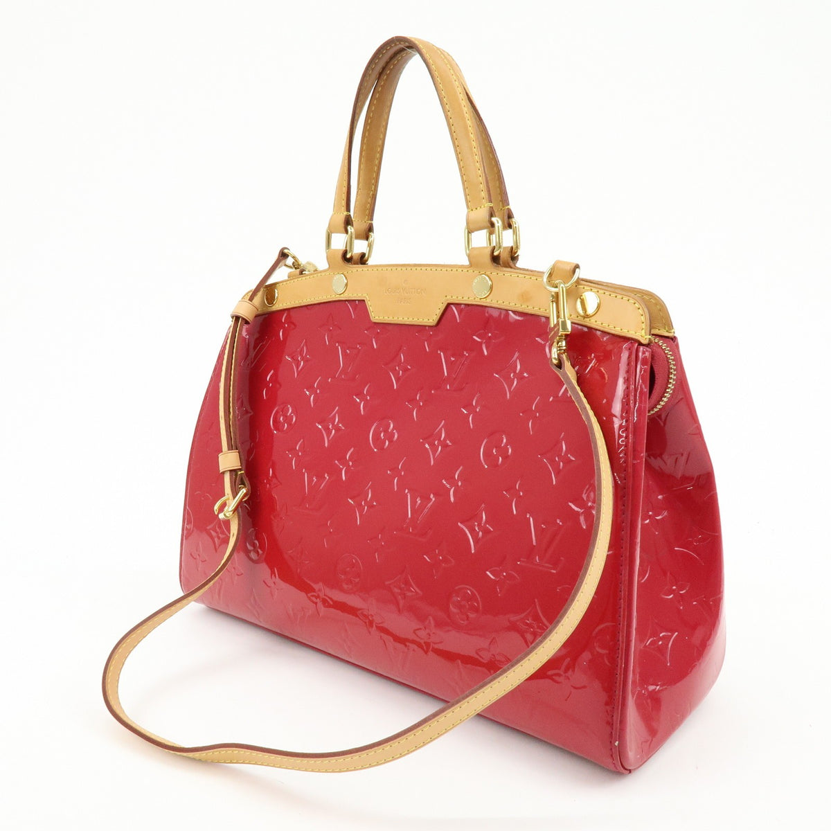 Louis Vuitton Brea Monogram Vernis Red Leather Handbag (Pre-Owned)