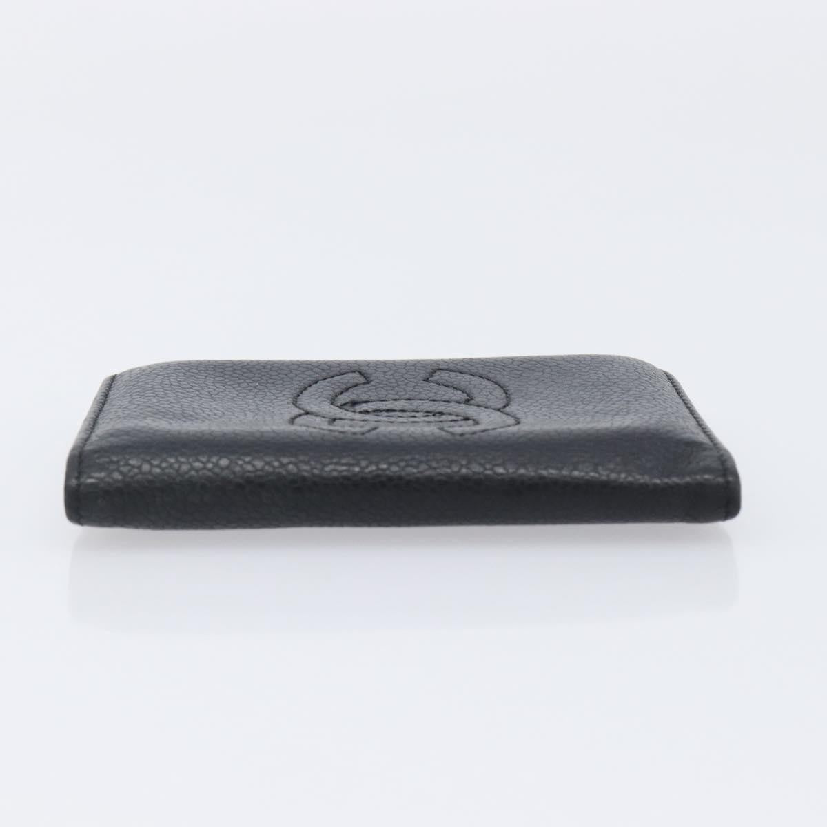 Chanel Timeless Bifold Card Case Caviar Black Leather Card Holders Accessory (Pre-Owned)