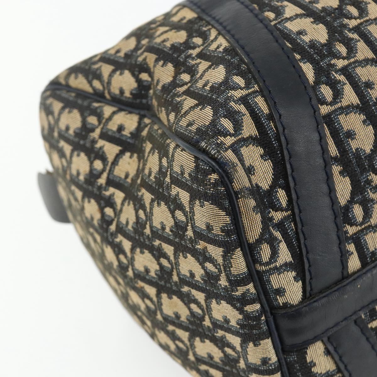 Christian Dior Vintage Trotter Boston Diorissimo Canvas Navy Canvas Handbag (Pre-Owned)