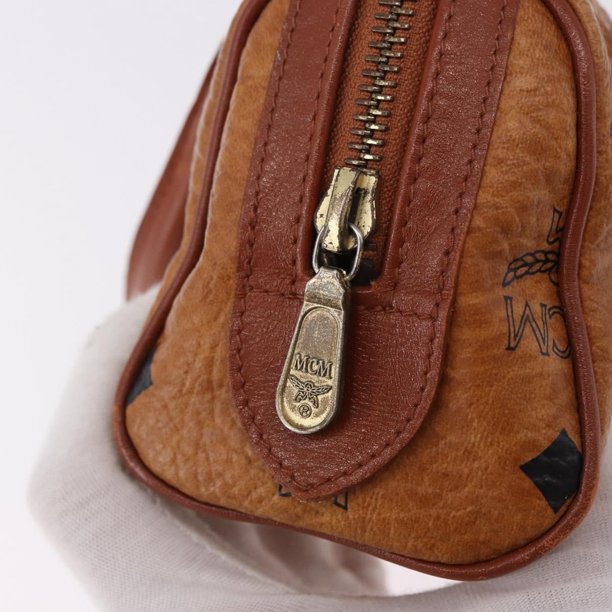 MCM Visetos Logogramme Leather Brown Leather Handbag (Pre-Owned)