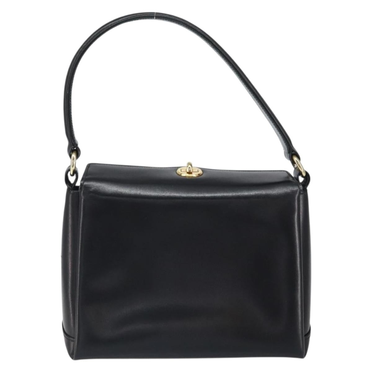 Gucci Vintage Leather Black Leather Handbag (Pre-Owned)
