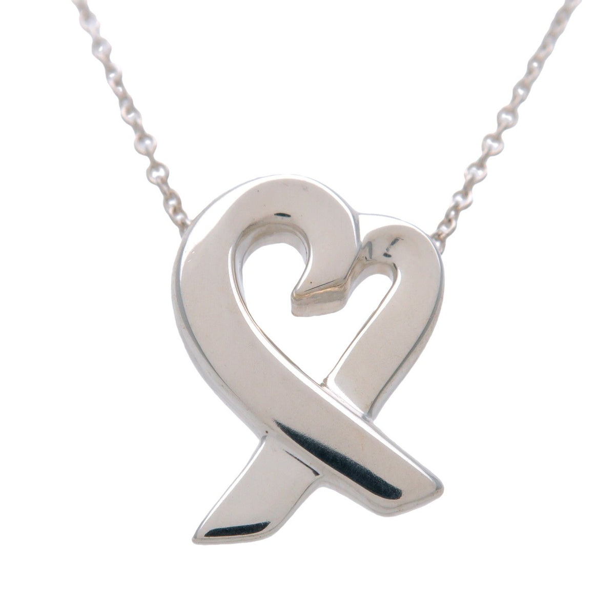 Tiffany & Co. Paloma Picasso Loving Heart Silver Silver Silver Necklace Jewelry (Pre-Owned)