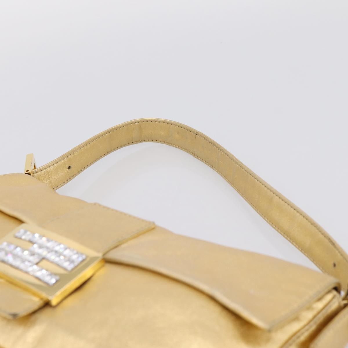 Fendi Mamma Baguette Zucca Jacquard Velvet Gold Leather Shoulder Bag Bag (Pre-Owned)