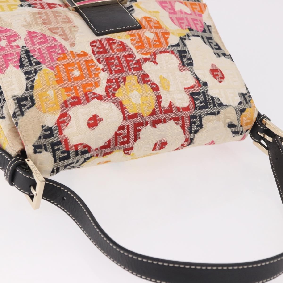 Fendi Mamma Baguette Zucca Jacquard Velvet Multicolour Canvas Shoulder Bag Bag (Pre-Owned)