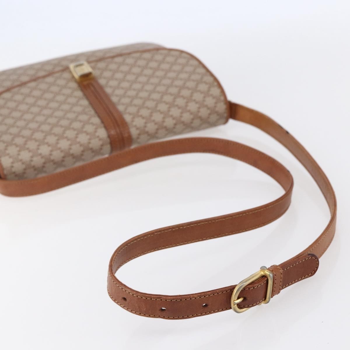 Celine Vintage Macadam Canvas And Leather Beige Canvas Shoulder Bag Bag (Pre-Owned)
