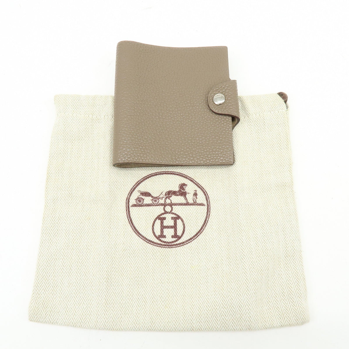 Hermes Ulysses Agenda Cover Leather Beige Leather Briefcase Bag (Pre-Owned)