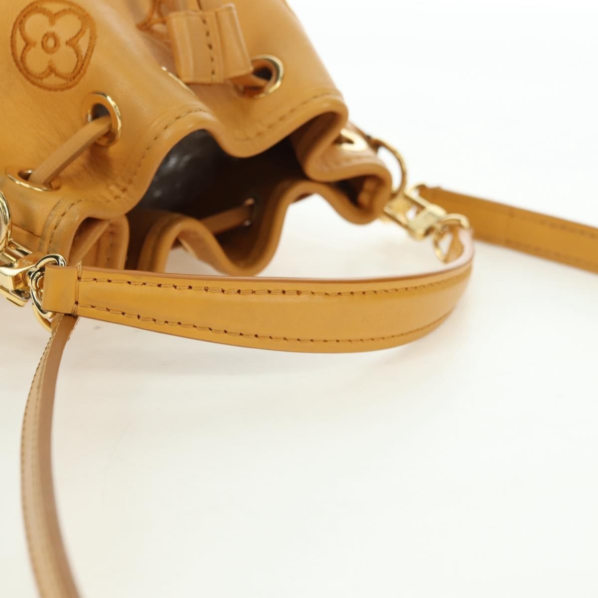 Louis Vuitton Noe Nm Perforated And Embroidered Monogram Leather Yellow Leather Shoulder Bag Bag (Pre-Owned)