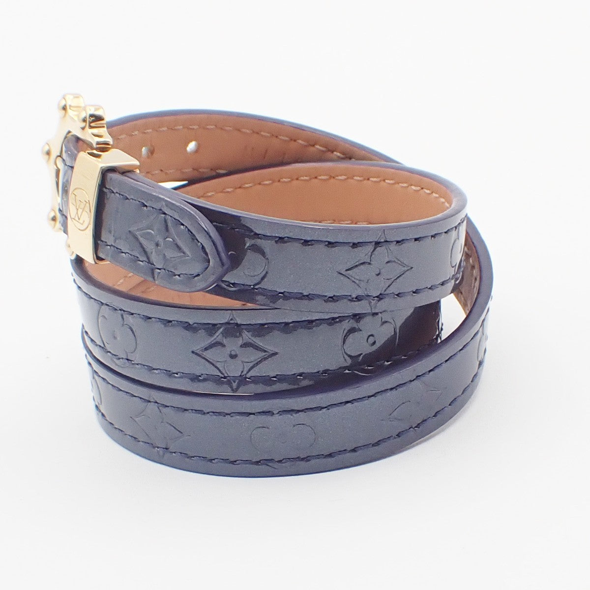 Louis Vuitton Triple Tour Monogram Vernis Purple Patent_Leather Bracelet Jewelry (Pre-Owned)