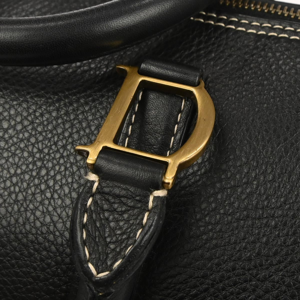 Christian Dior Vintage Leather Black Leather Handbag (Pre-Owned)