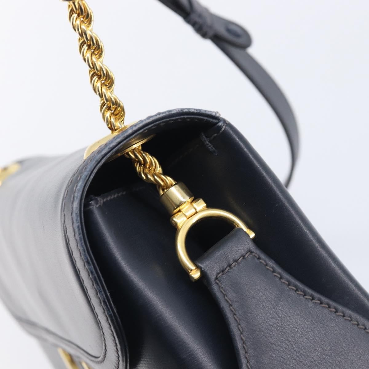 Gucci Shoulder Leather Navy Leather Shoulder Bag Bag (Pre-Owned)