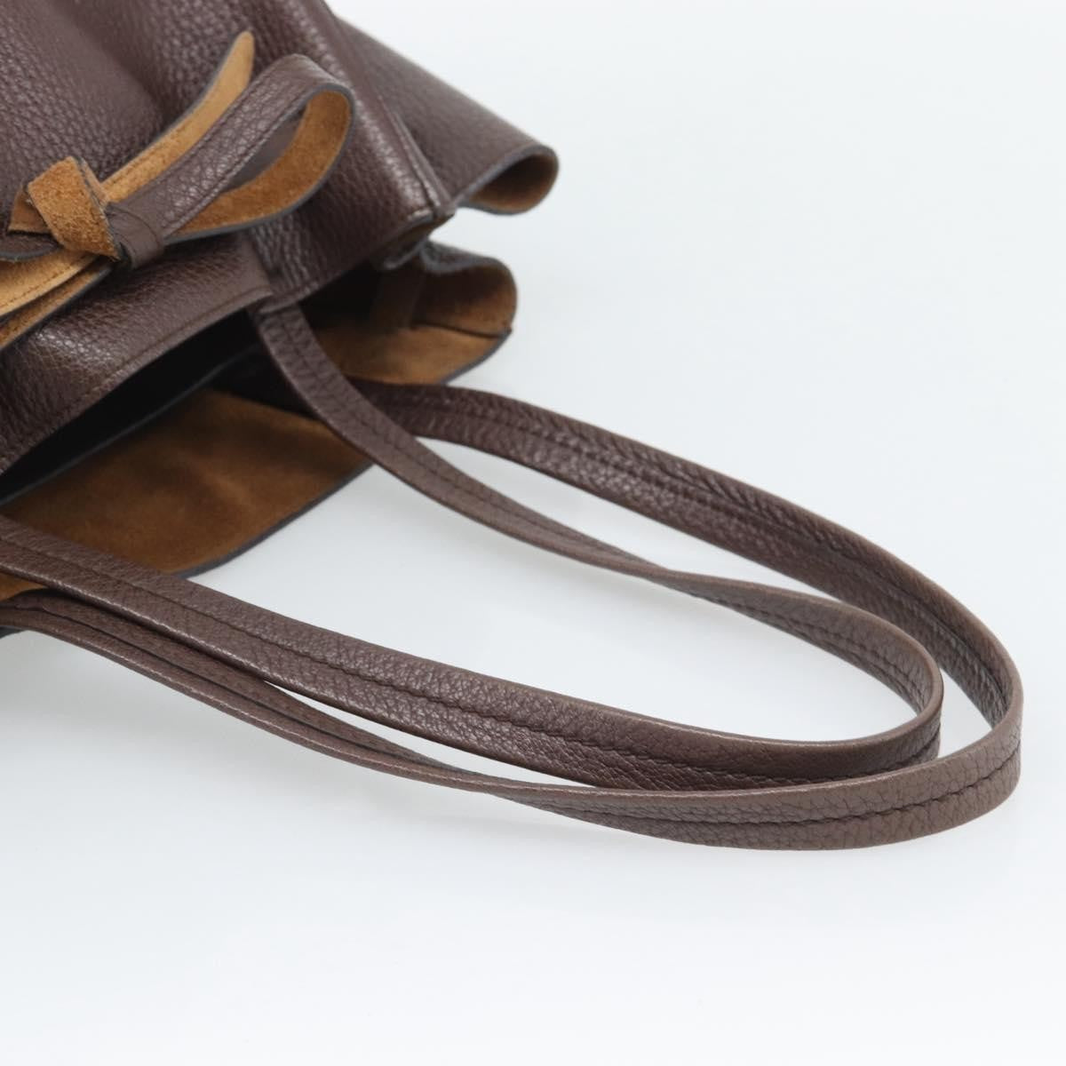 Celine Phantom Tie Cabas Tote Leather Brown Leather Tote Bag Bag (Pre-Owned)