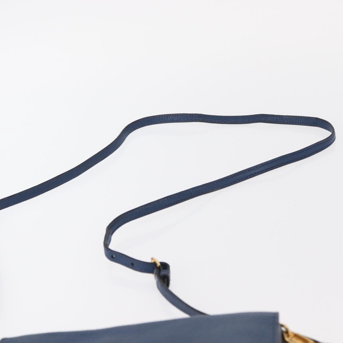 Miu Miu Shoulder Leather Blue Leather Shoulder Bag Bag (Pre-Owned)